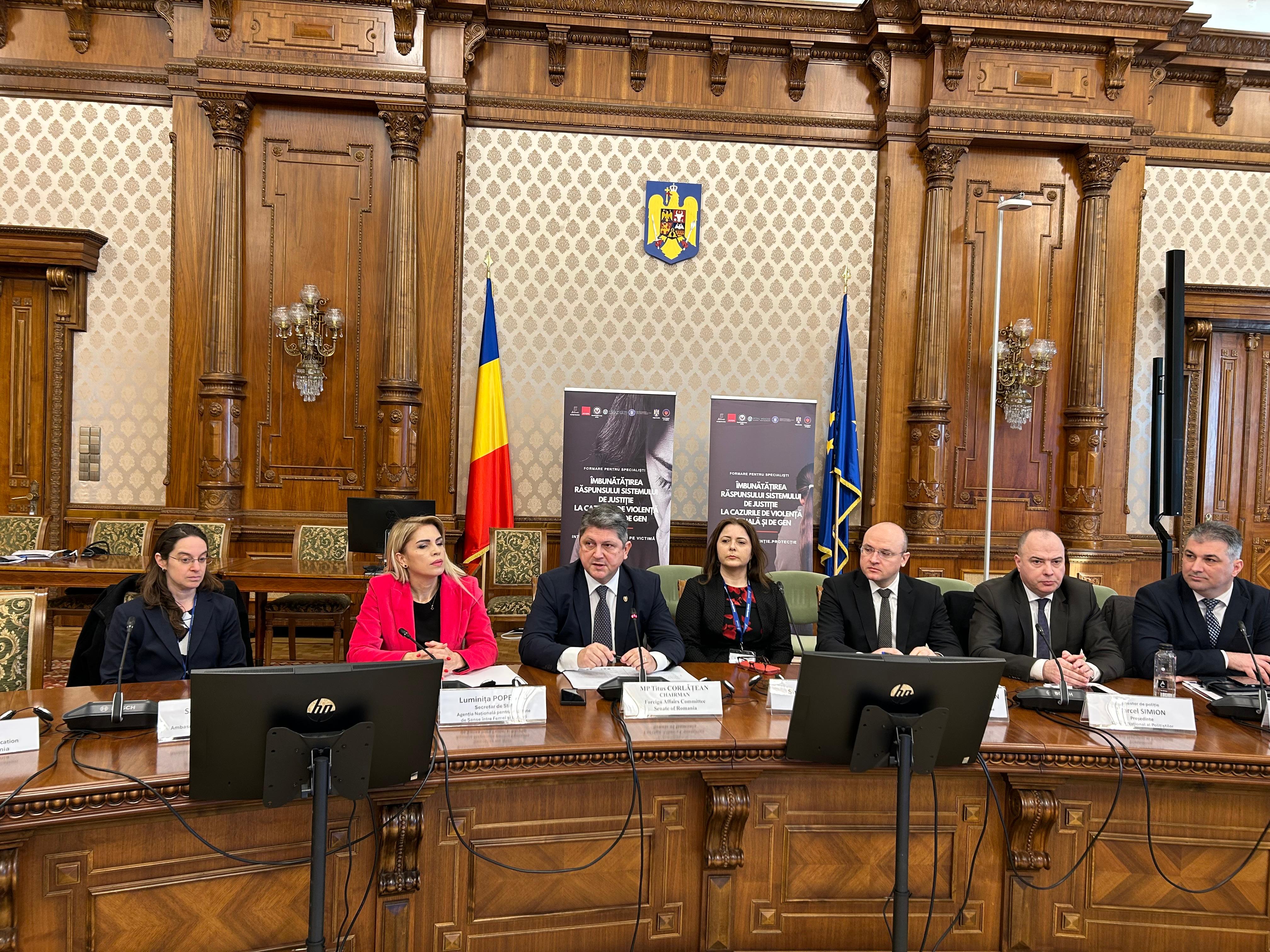 Participarea președintelui Comisiei pentru politică externă din Senatul României, Titus Corlățean, la deschiderea programului de formare, “Îmbunătățirea răspunsului sistemului de justiție la cazurile de violență sexuală și de gen”